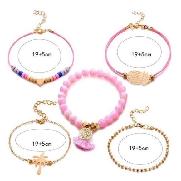 Palm Tree/Heart/Pineapple Boho Bracelet Set - Picture 6 of 8